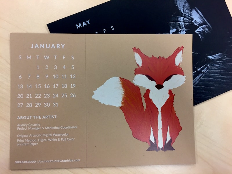 January and May Desk Calendars - cute fox