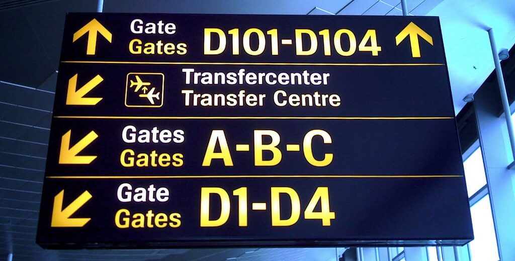 High Contrast Airport Signage