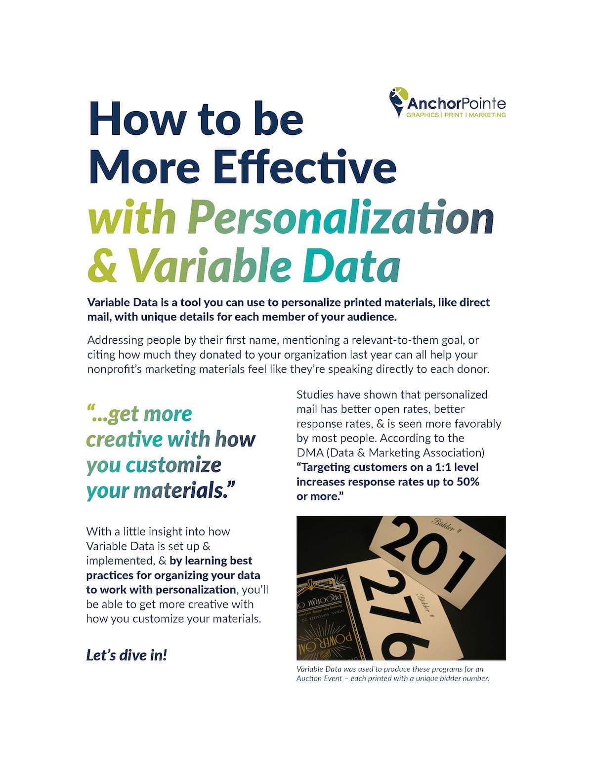 How to be more effective with personalization & variable data